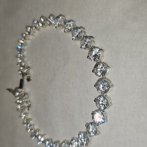 Elegant 925 Silver RJ  Bracelet with CZ Stones